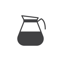 Coffee pot icon vector, filled flat sign, solid pictogram isolated on white. Symbol, logo illustration. Pixel perfect