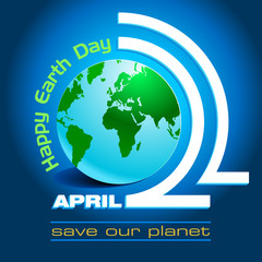 Earth day special in april. Vector Illustration