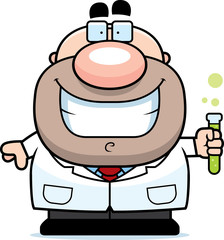 Cartoon Scientist Test Tube