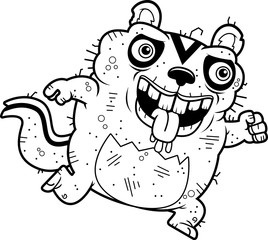 Cartoon Ugly Chipmunk Running