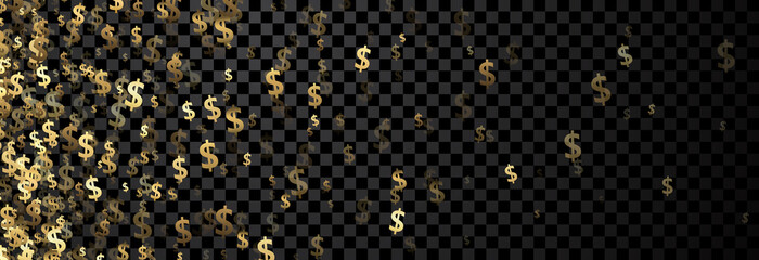 Сheckered banner with dollar signs.