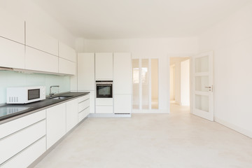 Interior of empty kitchen