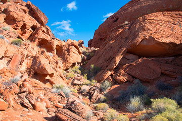 Red rock sandstone in the lake mead national recreation area, Nevada