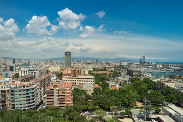 Barcelona city on a sunny day