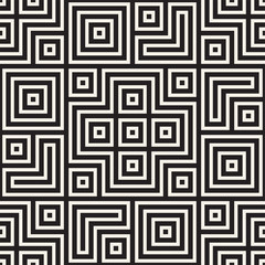Geometric Ethnic Background with Symmetric Lines Lattice. Vector Abstract Seamless Pattern.