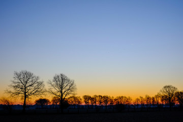 Colorful countryside sunset