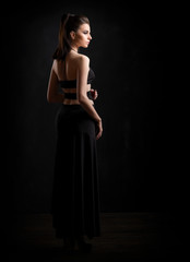 Fototapeta premium Low key portrait of girl (color version)