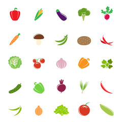 Colorful vegetable silhouettes