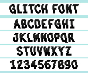 80s style VHS glitch font