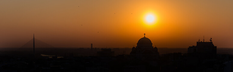 Fototapeta premium Belgarde cityscape sunset
