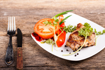 Baked pork meat