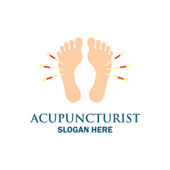 acupuncture therapy logo with text space for your slogan / tagline, vector illustration