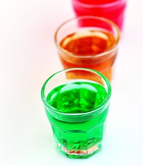 alcohol shots in different colors