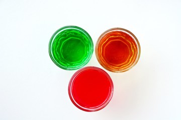 alcohol shots in different colors