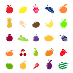 Flat colorful fruit silhouettes