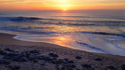 Magical sunset over Atlantic ocean off the coast of Portugal