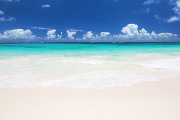 Wave of the sea on the sand beach