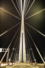 Abstract image - Suspension Bridge night lights