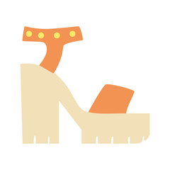 Chunky Heel Summer Shoes, Isolated Footwear Flat Icon, Shoes Store Assortment Item
