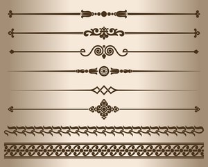 Fototapeta premium Elementy ozdobne. Elementy wystroju - ozdobne przekładki i ornamenty. Ilustracji wektorowych.