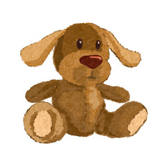 Plush dog, painted with colors