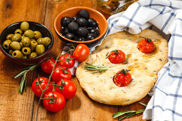 Focaccia with olives