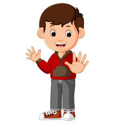 Cute boy cartoon good posing