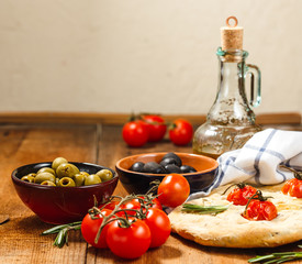 Focaccia with olives