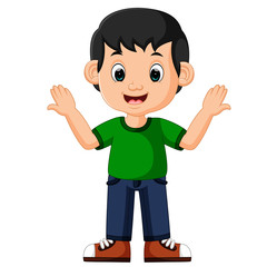 Cute boy cartoon good posing