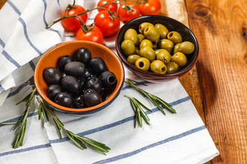 Olive oil with fresh olives
