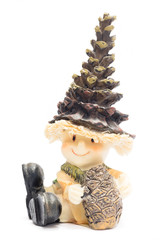 Christmas doll isolated on white scene