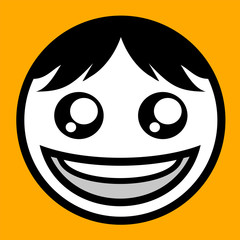 funny happy face draw