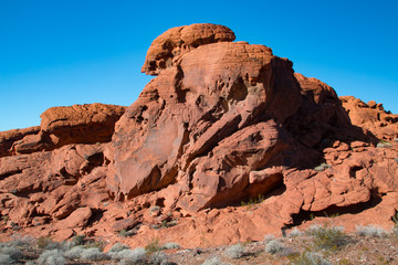 Fototapeta premium Red rock sandstone in the lake mead national recreation area, Nevada
