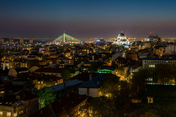 Belgrade panorama with temple of Saint Sava