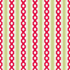 Abstract vector striped and dotted seamless pattern with colored stripes.