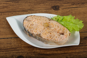 Steamed salmon