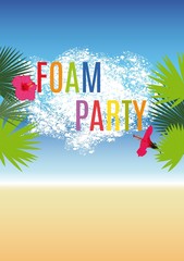 Fototapeta na wymiar Poster. Summer Foam Party. Vector.