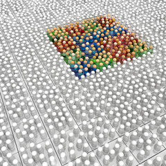 Cartoon Crowd, Color Square White