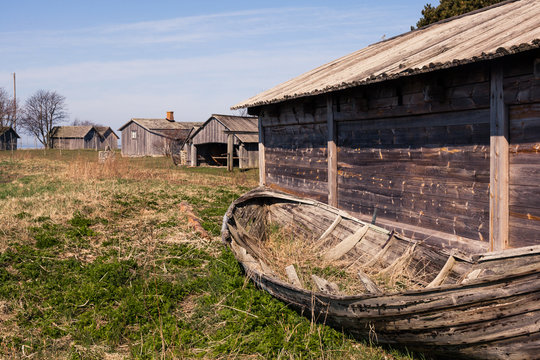 gammalt fiskel&auml;ger i Kovik, Gotland, Sverige