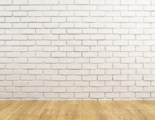 Room with blank brick wall