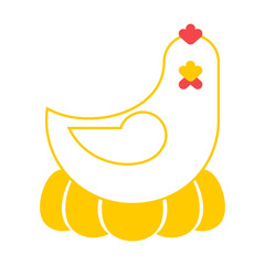Chicken isolated. Farm bird on white background