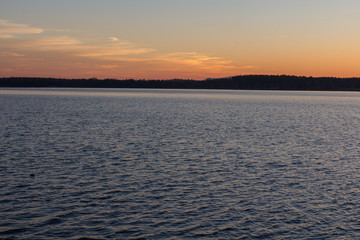 Obraz premium Sunset at the Lake, Steinberger See, Bavaria