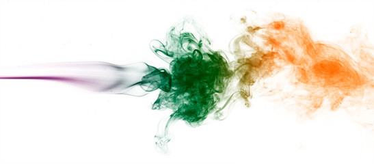 Colorful fantasy smoke on white background