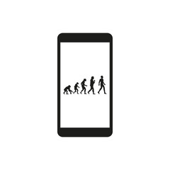 Human Evolution on display mobile phone.