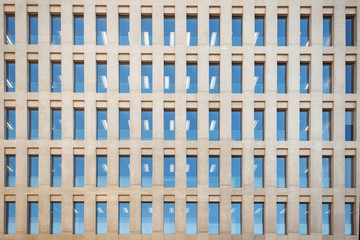 Office building wall with windows in Barcelona