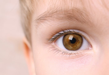 Closeup of beautiful boy eye