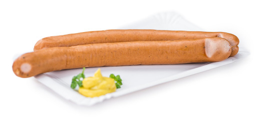 Portion of Wiener Sausages isolated on white