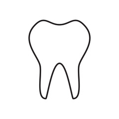 Line icon tooth. Vector illustration.