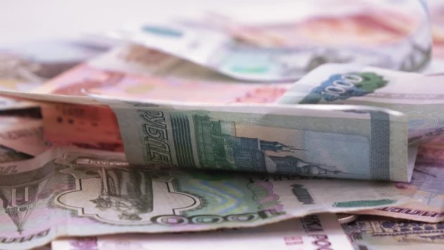Variety of bills Russian rubles