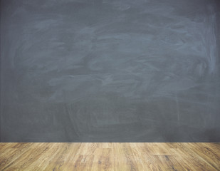 Empty blackboard wall in interior
